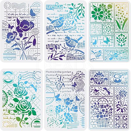 PET Plastic Drawing Painting Stencils Templates Sets DIY-WH0172-425-1