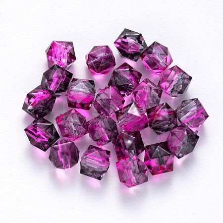 Two Tone Transparent Spray Painted Acrylic Beads ACRP-T005-26F-1