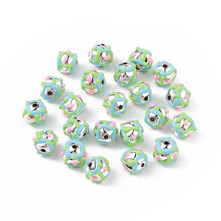 Plating Acrylic Enamel Beads OACR-I003-02-1