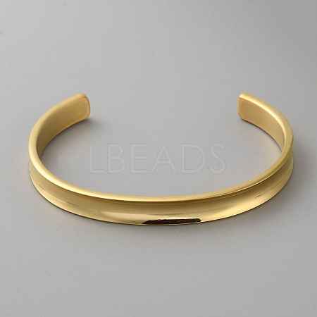 Stainless Steel Open Cuff Bangles LS-BJEW-WH0516-03G-1
