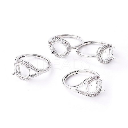 Adjustable Brass Finger Ring Components KK-L193-02P-1