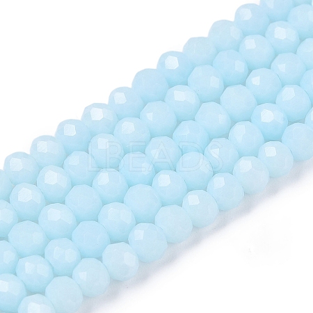 Opaque Solid Color Imitation Jade Glass Beads Strands X-EGLA-A044-P4mm-D06-1
