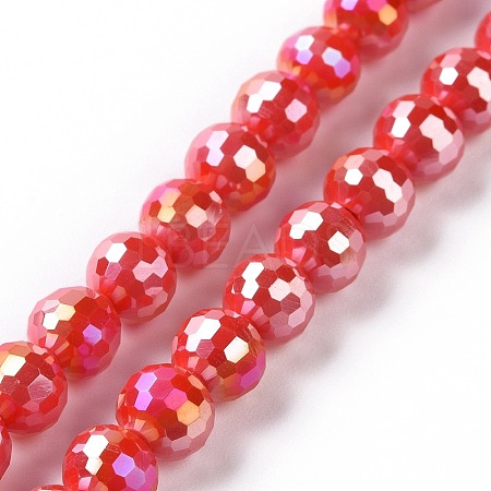Electroplate Glass Beads Strands GLAA-E036-14D-1