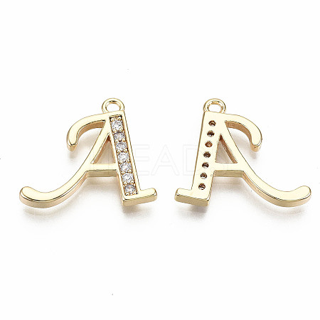 Brass Micro Pave Clear Cubic Zirconia Pendants LS-KK-S360-053A-NF-1