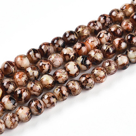 Baking Paint Glass Beads Strands DGLA-N003-4mm-B06-1
