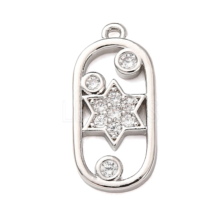 Brass Micro Pave Clear Cubic Zirconia Pendants KK-H294-03P-1