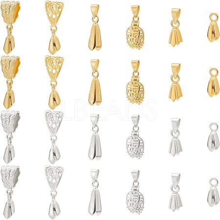 48Pcs 12 Style Brass Ice Pick Pinch Bails KK-FH0003-62-1