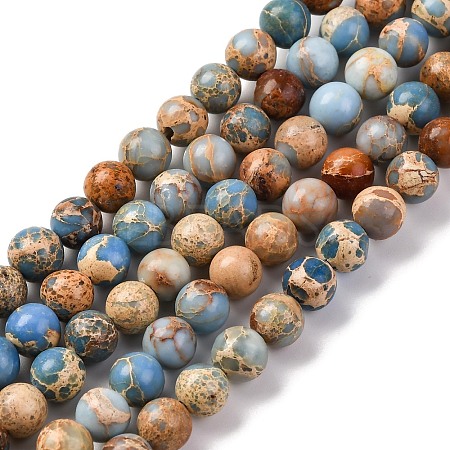Dyed Natural Regalite/Imperial Jasper/Sea Sediment Jasper Beads Strands G-B124-C02-15-1