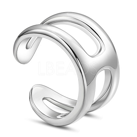 SHEGRACE Rhodium Plated 925 Sterling Silver Cuff Rings JR751A-1