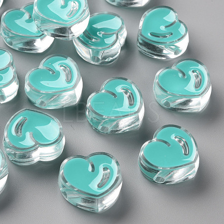 Transparent Enamel Acrylic Beads TACR-S155-004G-1