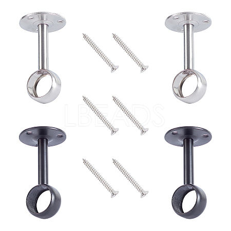 ARRICRAFT 4Pcs 2 Colors Stainless Steel Curtain Rod Ceiling Mount Bracket with Screws STAS-AR0001-16-1
