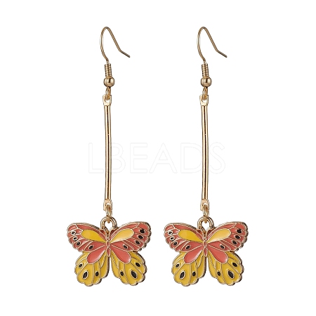 Alloy Enamel Butterfly Dangle Earrings EJEW-JE05604-01-1