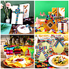 2Rolls 2 Styles Stripe Pattern Printed Polyester Grosgrain Ribbon OCOR-TA0001-37M-6