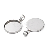 304 Stainless Steel Pendant Cabochon Settings STAS-L282-010P-07-2