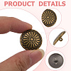 20Pcs 1-Hole Alloy Shank Buttons BUTT-GF0004-10AB-5