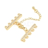 Brass Micro Pave Cubic Zirconia Chain Extender ZIRC-Q022-030G-NR-2