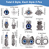 SUNNYCLUE 30Pcs 5 Styles Evil Eye Theme Alloy Enamel Pendants FIND-SC0003-85-2