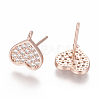 Brass Stud Earring Findings ZIRC-O034-20RG-2