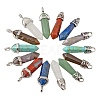 14Pcs 14 Style Chakra Natural & Synthetic Gemstone Pointed Pendants G-LS0001-76-2