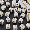 Opaque White Acrylic Beads MACR-Q242-010S-1