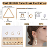 CREATCABIN 16Pcs Hollow Triangle Brass Stud Earring Findings DIY-CN0002-68-2
