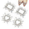 WADORN 4Pcs 2 Style Alloy Crystal Rhinestone Shoe Decorations FIND-WR0011-29B-1