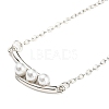 Pea Shaped Plastic Imitation Pearl Pendant Necklace with Brass Cable Chains NJEW-F316-01P-1