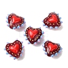 Baking Paint Glass Bumpy Beads Heart LAMP-V001-09H-2