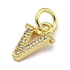 Initial Letter Brass with Cubic Zirconia Charms KK-Q814-26V-G-2