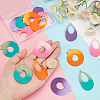 16Pcs 8 Style Spray Painted Iron Big Pendants IFIN-PH0001-91-3