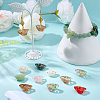 50Pcs Baking Paint and Golden Metal Enlaced Glass Beads DGLA-SC0001-05-4