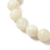 Natural Rainbow Moonstone Round Beaded Stretch Bracelet BJEW-JB03683-04-3