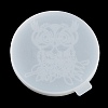 Flat Round with Owl & Flower DIY Cup Mat Silicone Molds SIL-F007-06B-4
