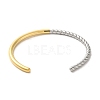 Two Tone 304 Stainless Steel Cuff Bangles BJEW-Q773-02-3