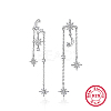 Rhodium Plated 925 Sterling Silver Micro Pave Cubic Zirconia Stud Earrings DO1399-1-1