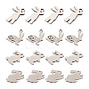 32Pcs 4 Styles 304 Stainless Steel Bunny Pendants STAS-TA0002-13P-10