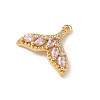 Brass Micro Pave Cubic Zirconia Pendants KK-Z136-45G-02-2