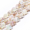 Electroplated Natural Freshwater Shell Beads Strands SHEL-N026-203A-01-1