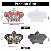 BENECREAT 4Pcs 2 Styles Crown Shape Computerized Embroidery Cloth Iron On/Sew On Patches DIY-BC0006-74-2