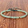 Natural Green Aventurine Heishi Beads Adjustable Braided Bracelets for Men Women LS-BX7041-5-1