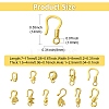 11Pcs 11 Styles 304 Stainless Steel Hook Clasps STAS-CJ0003-39G-2