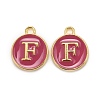 Golden Plated Alloy Enamel Charms ENAM-S118-08F-1