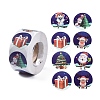 8 Patterns Christmas Round Dot Self Adhesive Paper Stickers Roll DIY-A042-01F-1