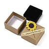 Kraft Paper Gift Boxes with Faux Sunflower Outside for Ring CON-Z011-01A-01-2