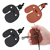 4Pcs 2 Styles Fingers Leather Archery Bow Gloves Tip Protector AJEW-NB0006-34-1
