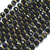 Natural Dyed & Heated Banded Black Agate Beads Strands G-K389-E51-01-1