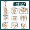 72Pcs 9 Styles Brass Bead Caps FIND-AR0005-37-2