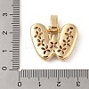 Brass Micro Pave Cubic Zirconia Pendants ZIRC-P121-01G-W-3