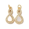 Brass Micro Pave Cubic Zirconia Pendants KK-B083-01G-1