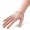 2Pcs 2 Color Crystal Rhinestone Hamsa Hand with Evil Eye Link Bracelet BJEW-JB09161-5